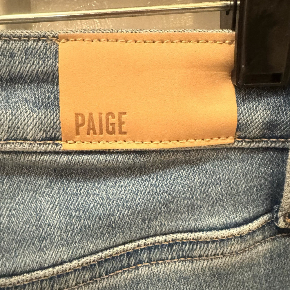 NWT Paige Cindy High Rise Straight Jeans Size:26 Distressed Raw Hem Cropped - Picture 6 of 16